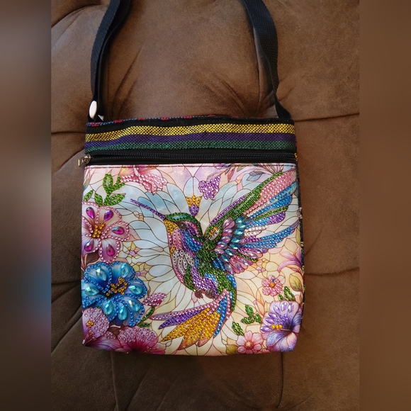 Hand Made By June Handbags - Colorful Hummingbird Adjustable Strap Bag - Multicolor